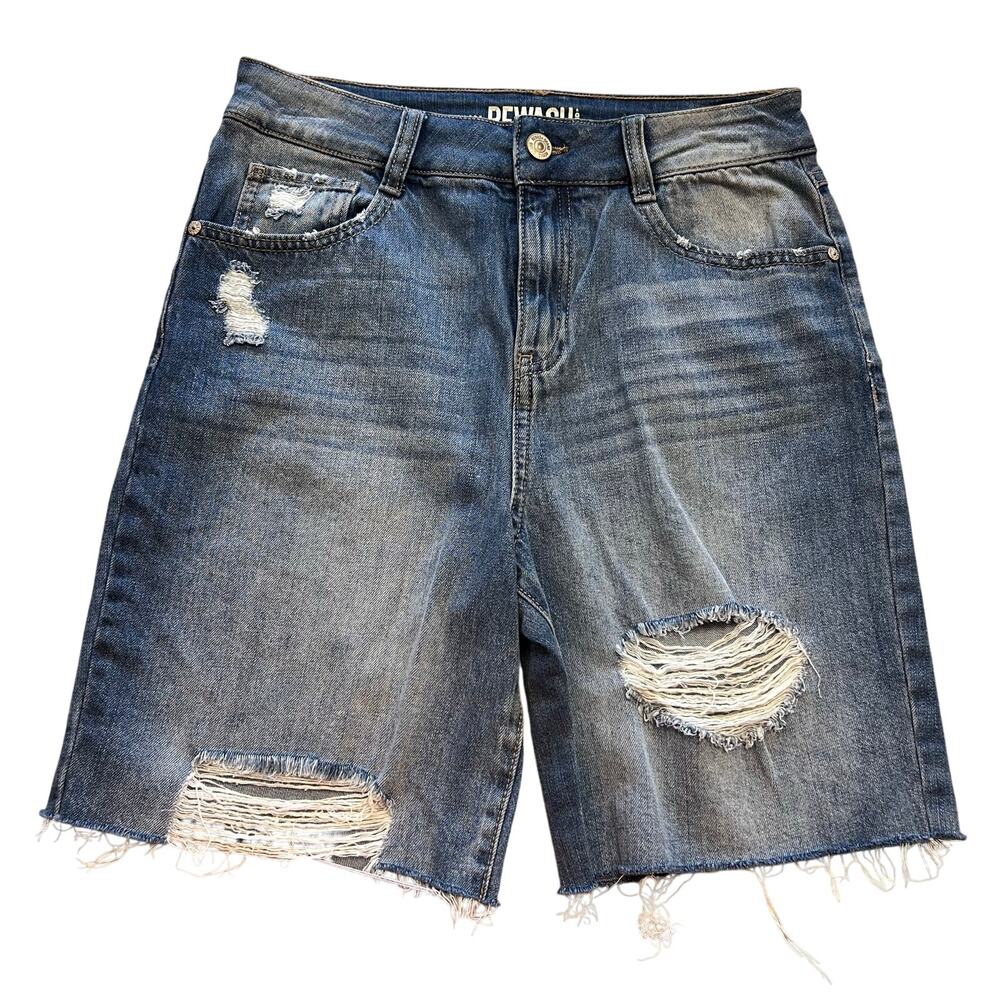 ReWash Brand Super High Rise Cutoff Denim Bermuda Shorts Size 5
